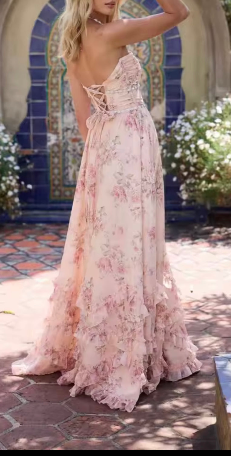 Cindy Ruffle Sleeveless Maxi Dress