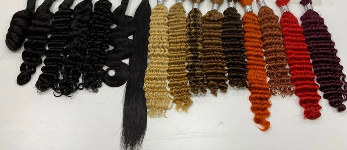 #613 Blonde Deep Wave Bulk Hair Extensions for Braiding 22” (2 Bundles )