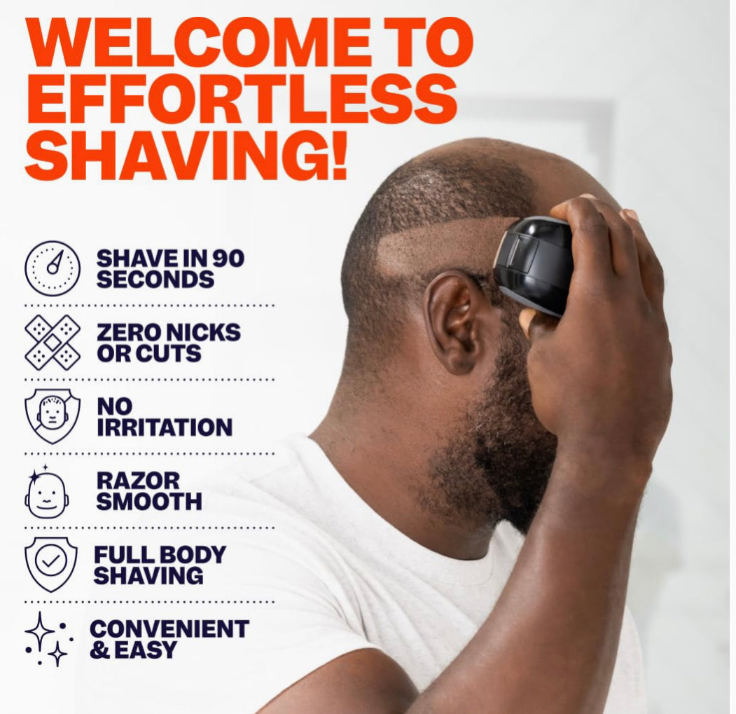 Freebird Effortless Head Shaving: The FlexSeries Electric Head Hair Shaver - Freebird - Ultimate Mens Cordless Rechargeable Wet/Dry Skull & Bald Head Waterproof Razor with Rotary Blades, Clippers, Nose Trimmer, Brush, Massager