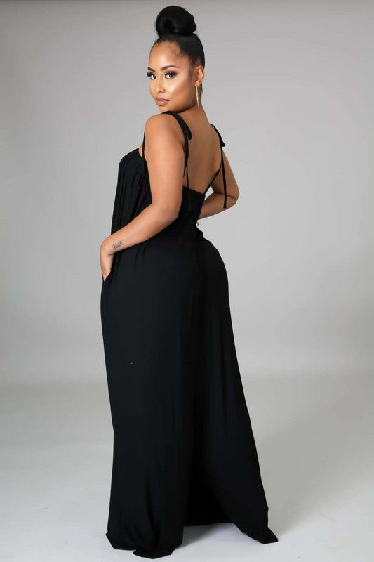 NICKI MAXI JUMPSUIT -BLACK