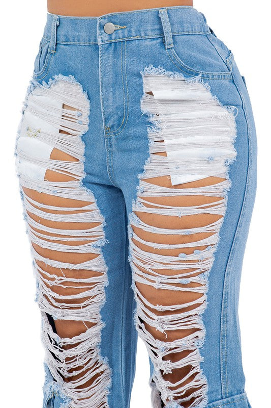 SEXY CARGO STYLE DENIM JEANS