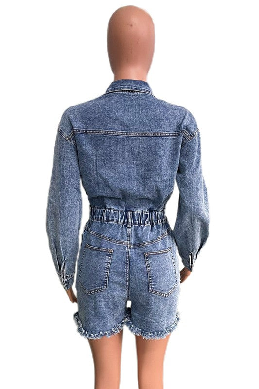 WOMEN FASHION DENIM ROMPERS