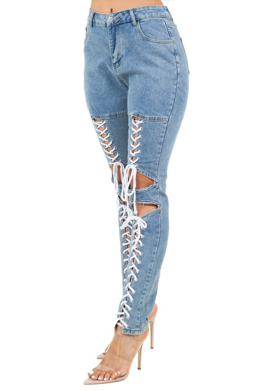 WOMEN FASHION STYLE DENIM PANTS