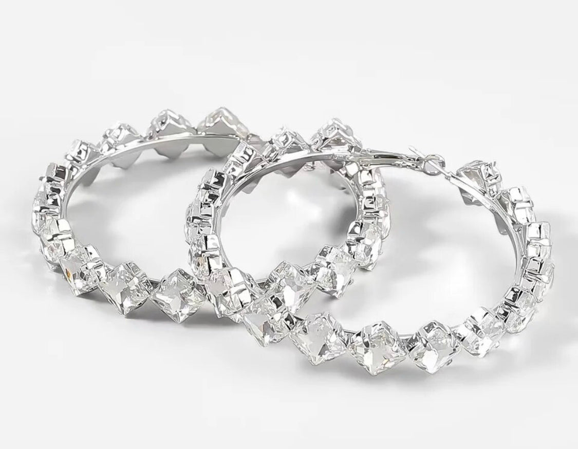 Rhinestone Hoop Earrings