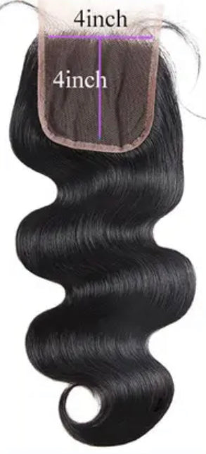 4x4 HD Lace Closure Brazilian Hair Body Wave 100% Human Hair Natural Color