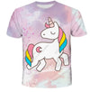 Girls 3D Unicorn Print T-shirts-White