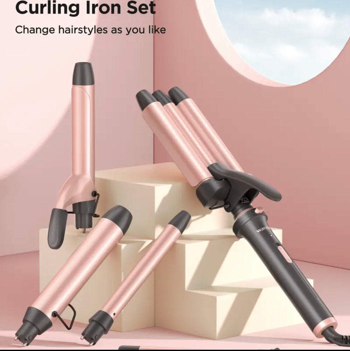 Wavytalk 5 in 1 Curling Iron Set 3 Barrel Curling Iron