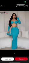 Sammy Snatched Maxi Set |Turquoise