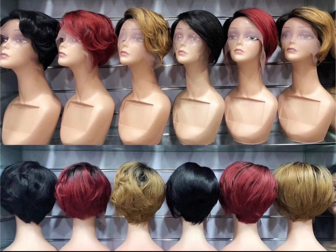 T part -Pixie cut wig 100% Human Hair