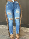 TASSEL Ripped Jeans -BLUE