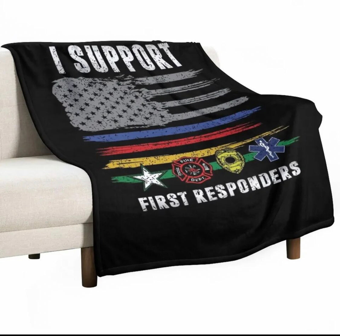 I support First Responder Throw Blanket Fluffys Large Fluffy Softs Vintage Blankets