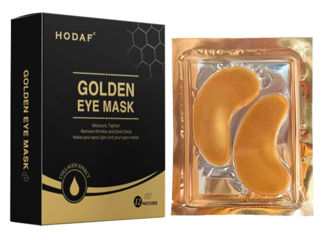HODAF Golden Under Eye Mask (12 Pair) Amino Acid & Collagen Under Eye Mask for Face, Dark Circles and Puffiness, Wrinkles Beauty & Personal Care