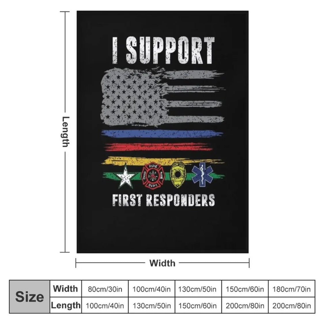 I support First Responder Throw Blanket Fluffys Large Fluffy Softs Vintage Blankets