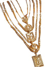 5pcs/set Dragon Pendant Layered Necklace- Gold