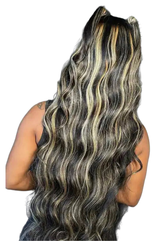 HD LACE BLONDE HIGHLIGHT BODY WAVE WIG