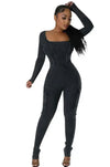 CARGO JUMPSUIT-BLACK