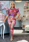 High Waist Tunic Tie Dye Bodycon Jumpsuit