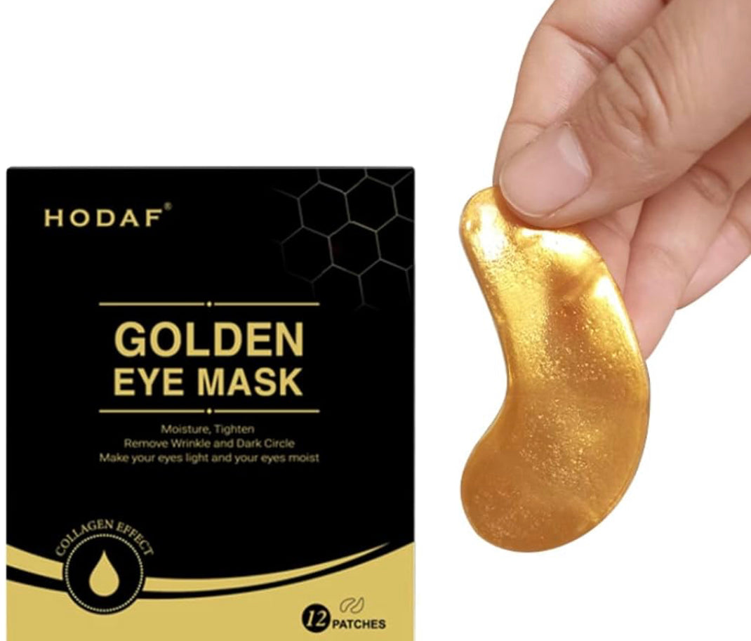 HODAF Golden Under Eye Mask (12 Pair) Amino Acid & Collagen Under Eye Mask for Face, Dark Circles and Puffiness, Wrinkles Beauty & Personal Care