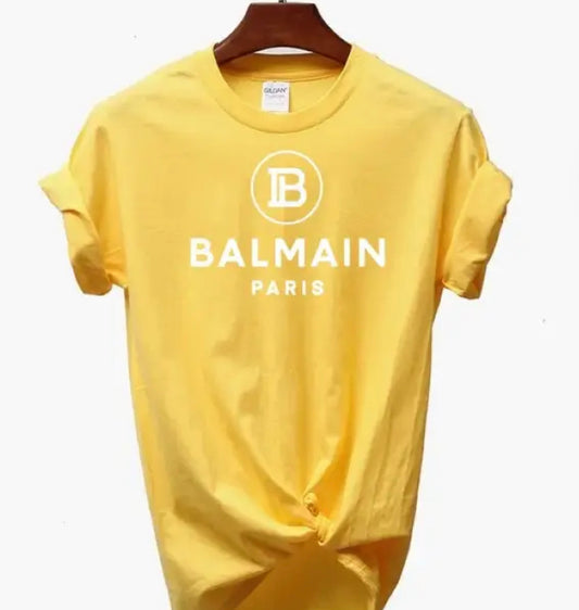BALMAIN PARIS T-SHIRT- YELLOW