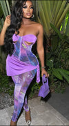 Amara Mesh Jumpsuit-Purple/combo