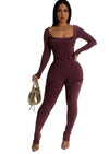 CARGO JUMPSUIT-BURGUNDY