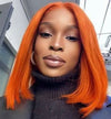 Brazilian Bone Straight Ginger Orange BOB WIG