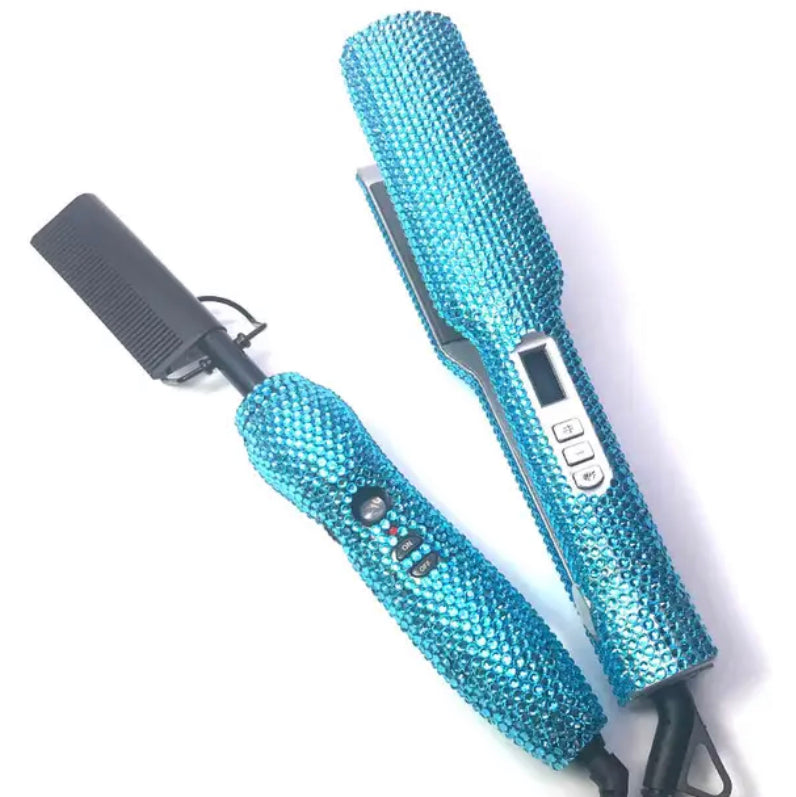 LUXURY CRYSTAL HOT COMB & STRAIGHTENER SET