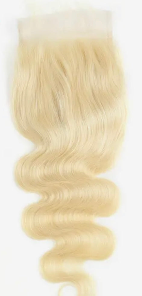 5x5 Raw Platinum Blonde Closure Body Wave  (HD Lace)