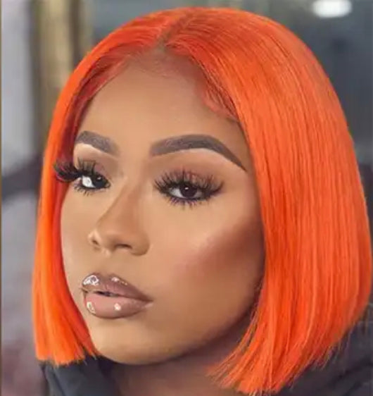 Brazilian Bone Straight Ginger Orange BOB WIG